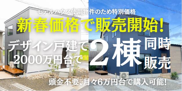 新春初売り価格！【デザイン戸建て２棟同時販売会】